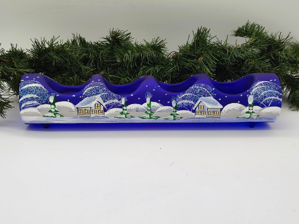 Teelichthalter für 4 Lichter in Dunkelblau